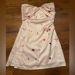 Princess Polly Blush Pink Floral Irene Strapless Dress